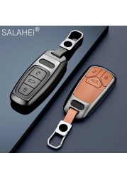 New Fashion Zinc Alloy and Leather Car Key Case Cover for Audi A3 A4 A5 C5 C6 8L 8P B6 B7 B8 C6 RS3 RS6 Q3 Q7 TT 8L 8V S6 S4 S3