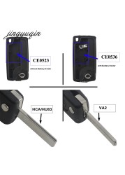 jingyuqin 2 Button Car Key VA2 For Citroen C2 C3 C4 Picasso Alarm Remote Flip Auto Key Fob 433MHz ID 46 PCF7961 ASK Ce0536