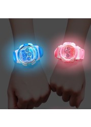 Children's electronic watch color luminous dial life waterproof multi-function electronic watch for boys and girls