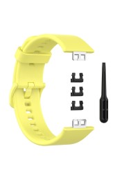 Metal Connector Replacement Silicone Sports Wrist Strap Watch Band For Huawei Watch Fit 1.64" Vivid AMOLED Display