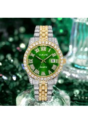 VAVC Men's Watches 2022 Luxury Full Bling Iced-out Diamond Crystal Quartz Wrist Watch New Fashion Original Design Diamond Watches