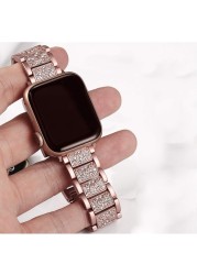 diamond case + strap for apple watch band 45mm 41mm 44mm 40mm 42mm 38mm stainless steel bracelet korea cover iwatch 5 4 3 SE 6 7