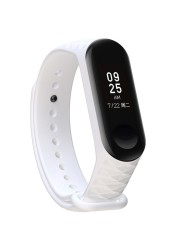 Suitable for Mi Band 3 4 Silicone Wristband Diamond Bracelet Replacement Strap Mi Band 3 4 Wrist Color TPU Soft Strap Color Strap