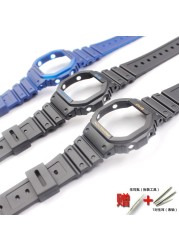 Watch Accessories Resin Strap 16mm For Casio G-SHOCK DW5600 5700 GW5035 5000 Transparent Silicone Men's And Women's Sports Band