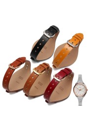 Genuine Leather for Fossil ES4114 ES3838 ES4113 ES3625 ES3616 Women Watches Small Wristband 18mm Watch Black Red Strap