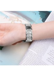 stainless steel diamond band for apple watch 7 6SE5431 strap 40mm 44mm for iwatch series 38mm 42mm41mm 45mm women metal bracelet