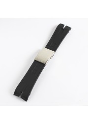 Silicone watch strap, natural rubber, black, 26.5 mm, for Roger Dubuis