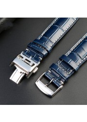 It is suitable for Longines belt, leather craftsman, moon blue crocodile pattern, exquisite Comcas male belt 19 20 21mm