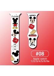 Suitable for apple watch strap cartoon mickey minnie iwatch6 watch with silicone apple watch 7/5/4/3 generate watch sebelt