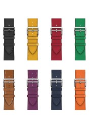 Genuine Leather Loop for Apple Watch Band 45mm 44mm Sports Strap Single Round Band for Apple Watch 42mm 41mm iWatch 7 4 5 6 se 3