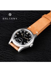 Baltany Dirty Dozen Watch Men 36mm Bubble Sapphire Sea Gull ST1701 Swiss Lumi Automatic Mechanical Vintage Military Wristwatches