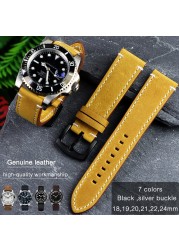 18mm,19mm,20mm,21mm,22mm,24mm Vintage Leather Watch Strap Quick Release Pins Watch Band For Samsung Huawei IWC Watches