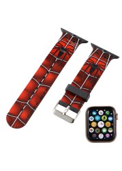 Marvel Apple Watch Strap Spiderman Iron Man Men's Watches Spare Parts Silicone Replacement Watch Strap 38mm 40mm 42mm 44mm