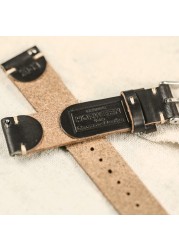 Horween US Chromexcel Black Leather Watch Strap Soft Wrap Handmade Leather Straps 18mm 20mm 22mm