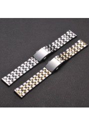 Multi-purpose watch strap, dual buttons, stainless steel, 18 20 22 mm, watch band