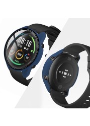 Computer With Glass Case For Mi Watch Color Tempered Glass Full Cover Protective Shell Bomber Sreeen Case For Xiaomi Mi Watch Color