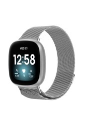 Milanese Band for Fitbit Versa 3/Sense Stainless Steel Strap Women Men Magnetic Watch Strap Compatible with Fitbit sense