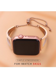 Ladies Bracelet Strap for Apple Watch Bnad + Diamond Chain Chain Se 65432 Band 42mm 44mm Stainless Steel for iWatch 38mm 40mm