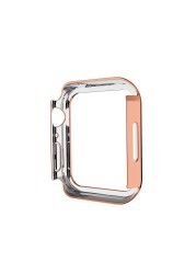 Bling Cover Case For Apple Watch Series 7 45mm 41mm Cover Sparkling Crystal Diamond Plated Bezel Case For Women/Girls Rose Gold
