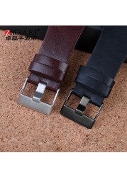 For Diesel Watches Men's Wristwatches Large Size Watch Bands P-Olice 26mm 28mm 30mm 32mm Black Brown Genuine Calf Hide Leather Strap