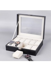 Watch Box 2/3/4/5/6/8/10 Grids PU Leather Watch Jewelry Box Storage Box Watch Packaging Organizer Jewelry Display Box