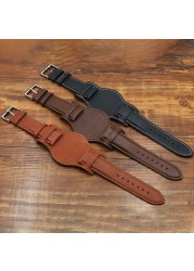 18mm 20mm 22mm Retro Handmade Genuine Leather Watch Band Cowhide High Quality Leather Watch Strap Bracelet Replacement Wristband