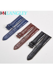 High Quality Geunine Leather Watch Band Straps Bracket End 19mm 20mm 21mm 22m Wristband Curved End Adapter Charm Watch Band