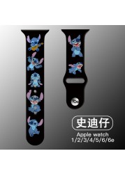 mickey stitch strap for apple watch band 12 3 4 5 6 se silicone smartwatch watchband bracelet iWatch 40mm 38mm 42mm 44mm band