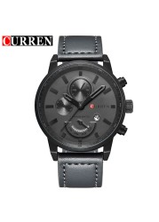 CURREN-ساعات رياضية للرجال ، كرونوغراف رياضي ، كوارتز ، كاجوال ، عسكري ، ذكر ، 8217