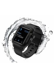 Waterproof Case + Strap For Apple Watch Band 44mm 40mm iWatch 42mm Luminous Full Protector Cover Bracelet Apple Watch 5 4 3 SE 6