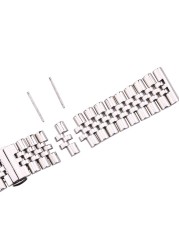 Silver plated stainless steel watch straps, metal watch band accessories, 16 18 19 20 21 22 mm