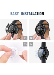 2 pack tempered glass protective film and 2 pack tpu watch cover accessories bumper set for Samsung Galaxy Watch4 classic 46/42