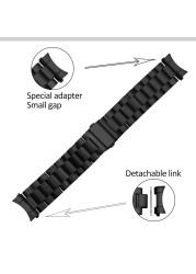 HQ Stainless Steel Watchband For Samsung Galaxy Watch S3 46mm SM-R800 Sport Band Curved End Wrist Strap Bracelet Silver Black
