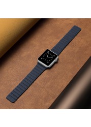 Leather Loop Strap for Apple Watch Band 44mm 40mm 41 45mm 38mm 42mm Magnetic Watchband Bracelet Korea iWatch Series 3 5 6 SE 7