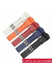 Watch Accessories Resin Strap Men Pin Buckle Strap Case for Casio G-SHOCK GA-110 GA-100 GD-120 5146 5081 Waterproof Watch Band