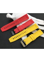 22mm 24mm natural rubber bracelet, black, blue, red, yellow, for Breitling, Navitimer, Avenger, logo, for tools