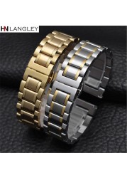 Watch Band Wristwatch Stainless Steel Metal Strap Wristband 14mm 16mm 17mm 18mm 19mm 20mm 21mm 22mm 23mm 24mm 26mm Width Size