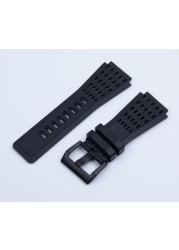 Brand Quality Soft Dustproof 34mm*24mm Black Silicone Rubber Watchband for Bell Watch Strap Ross BR01 BR03 Bracelet Strap