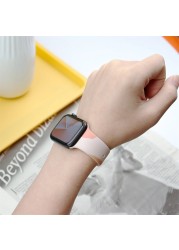 Silicone strap for Apple Watch band 40mm 44mm 45mm 41mm 38mm 42mm rubber watchband bracelet for iWatch series 3 4 5 6 se 7 band