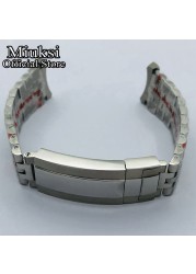 Miuksi 20mm Silver Gold Jubilee Bracelet Slide Glide Lock Clasp 904L Stainless Steel Strap Fit Watch Case Watch Band
