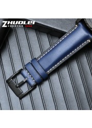 High quality carbon fiber texture watchband for omg 600 Tudor ROX wristband 22mm genuine leather straps