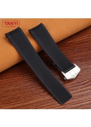 Curved end silicone rubber watch strap 24mm for tag ho-or watch accessories waterproof watchband wrist band bracelet