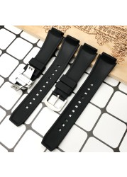 25mm*20mm Rubber Watchband Replacement for Edifice Series EF-552 Waterproof Sport Watch Strap Silicone Steel Clasp Free Tools