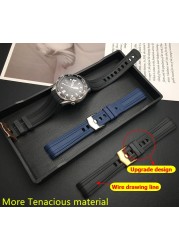 Top Quality 20mm Soft Fluorine Rubber Silicone Watches Strap Buckle Grind Arenaceous Strap Special for Omega Strap for Seamaster 300