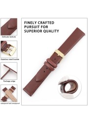 Onthelevel Women Leather Watch Strap 12mm 14mm 16mm 18mm 20mm Quick Release Watch Straps Replacement Black Blue Gray White Coffee