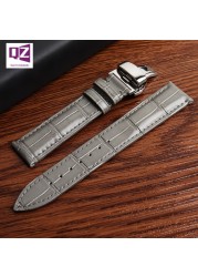 Gray Genuine Leather watchband 16mm 18mm 20mm 22mm Cowhide Watch Strap Gray Color Soft Bracelet Wrist Band Belts