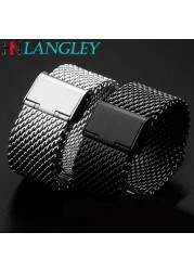 Fine Mesh Watch Strap Stainless Steel Milanese Strap Mesh Wristband 1.0 Wire Buckle Watch Strap Accessories 18mm 20mm 22mm 24mm