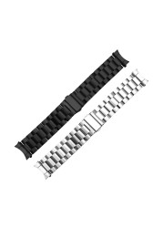 20mm 22mm Stainless Steel Watchband For Samsung Galaxy S3 Watch 42mm 46mm SM-R800 Sport Band Curved End Strap Wrist Bracelet