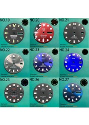 Nh35 watch double dial new C3 luminous modified craft watch skx007 SKX006 small millimeter 28.5mm abalone nh35 universal