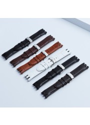 Top Quality Genuine Leather Watch Band for Strap Holder YRS403 412 402G 21mm Watchband Curved End Watches Bracelet Logo Buckle